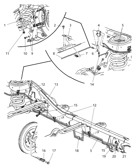 2007 Chrysler Aspen Lines & Hoses, Rear And Chassis Diagram