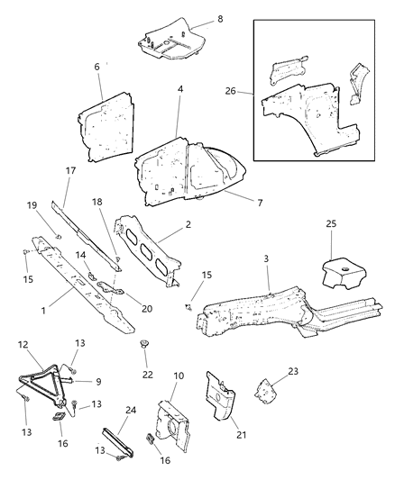 1998 Jeep Cherokee SILL-SILL Diagram for 4798084AB