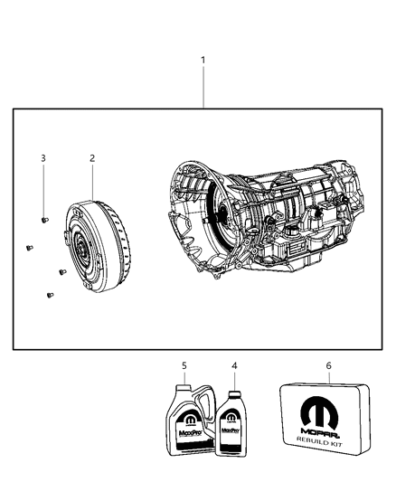 2011 Ram 2500 Trans Pkg-With Torque Converter Diagram for 5156100AA