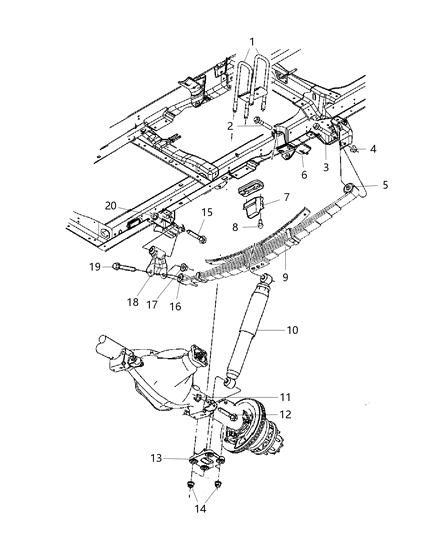 2017 Ram 3500 Cab Chassis(<10K lb.) Suspension - Rear Diagram