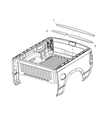 2019 Ram 1500 Spoiler-TAILGATE Diagram for 68292635AB