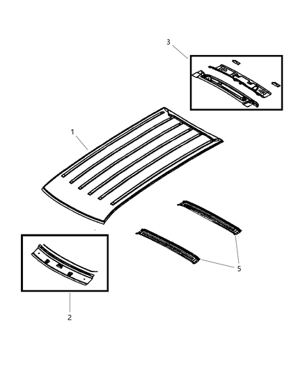 2001 Jeep Grand Cherokee Panels - Roof Diagram