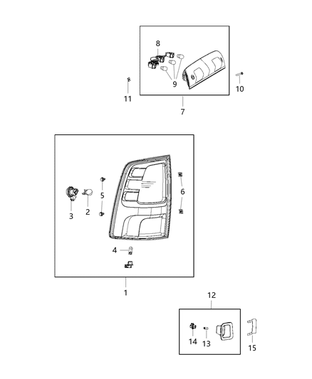 2016 Ram 3500 Pickup Lamps - Rear Diagram 1