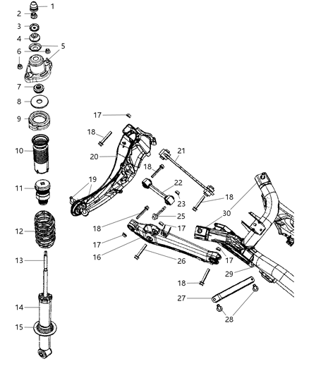 2011 Dodge Caliber Suspension - Rear Diagram