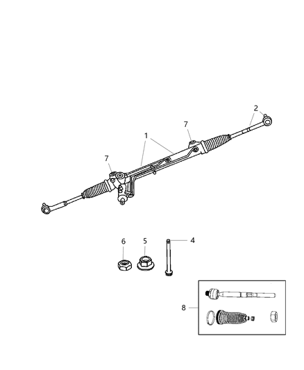 2009 Jeep Commander Rack And Pinion Gear Diagram for R8042636AB