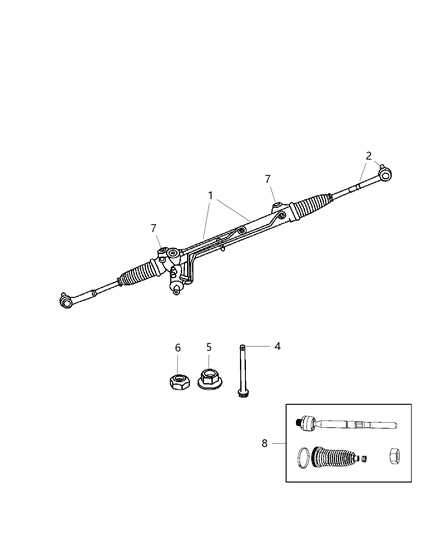 2009 Jeep Commander Gear Rack & Pinion Diagram