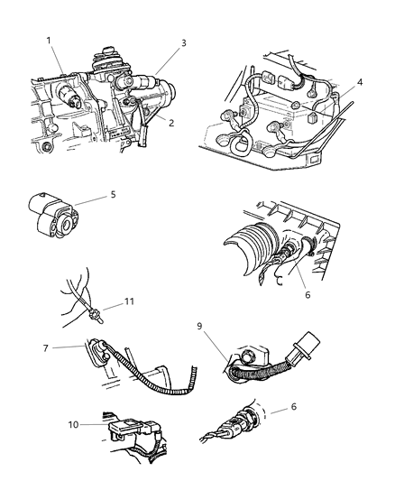 1998 Dodge Viper Throttle Position Sensor Diagram for 4874371AB