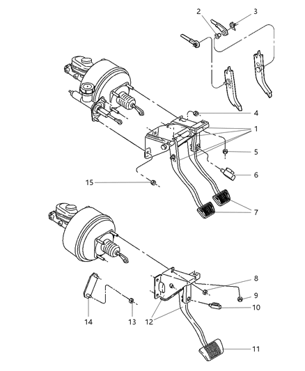 2003 Jeep Wrangler Pedal-Brake And Clutch Diagram for 52128017AB