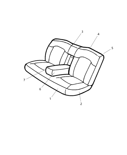 2003 Chrysler Concorde Rear Seat Back Cover Diagram for WJ491T5AA