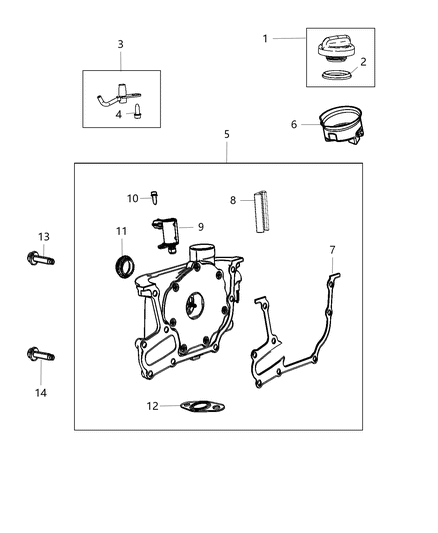 2018 Jeep Wrangler Seal-Oil Pump Diagram for 68418110AA