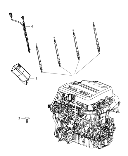 2012 Dodge Grand Caravan Glow Plug Diagram for 68092635AA