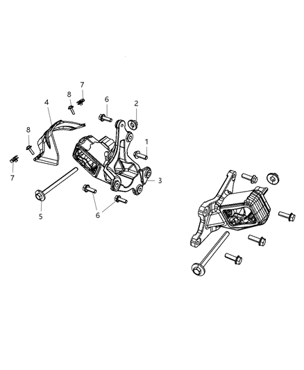 2010 Jeep Wrangler INSULATOR-Engine Mount Diagram for 52059943AE