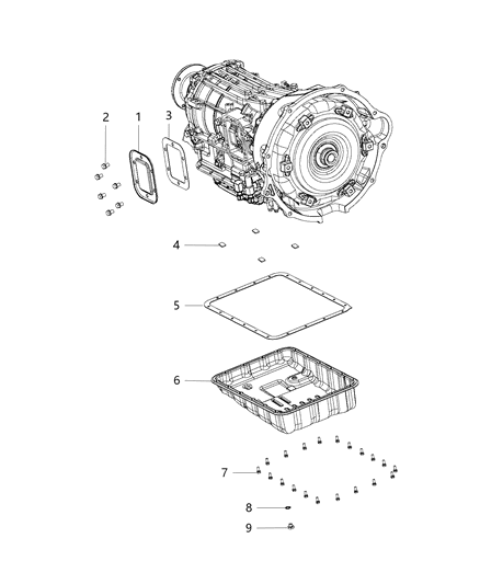 2020 Ram 3500 Oil Pan, Cover And Related Parts Diagram 2