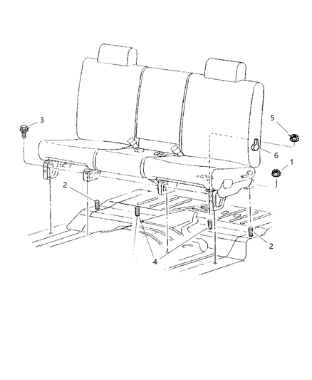 1997 Dodge Ram 3500 Seat - Floor Attaching Diagram