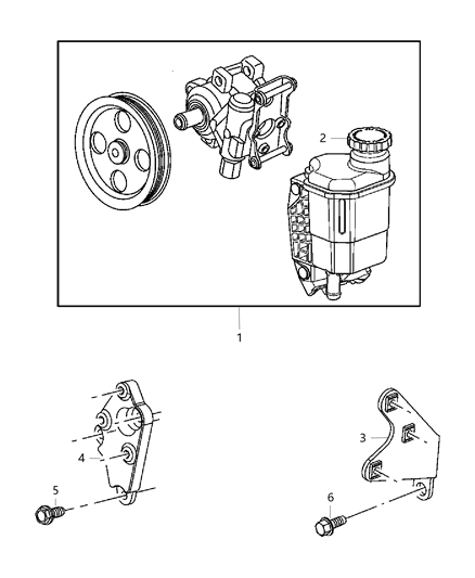 2016 Ram 3500 Power Steering Pump & Reservoir Diagram 1