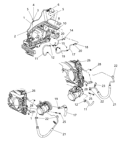 2002 Chrysler 300M Line-Air Conditioning Suction Diagram for 4698752