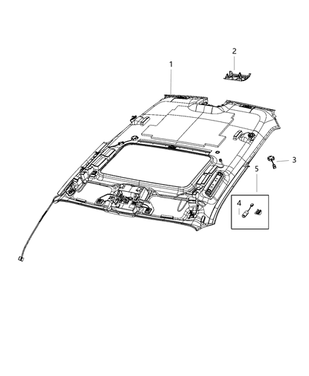 2020 Dodge Challenger Headliner Diagram for 6TY13DX9AB