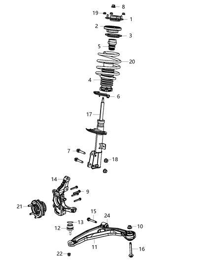 2010 Dodge Journey Suspension - Front Diagram