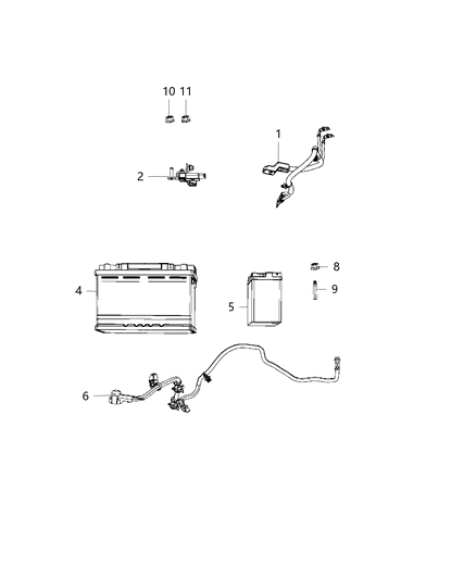 2021 Jeep Wrangler Wiring-Battery Diagram for 68410685AD