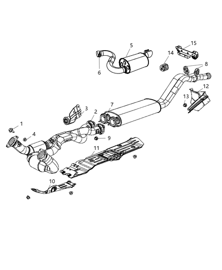 2008 Jeep Grand Cherokee Resonator-Exhaust Diagram for 5181383AB