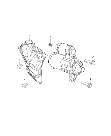 2021 Ram 1500 Starter & Related Parts Diagram 1