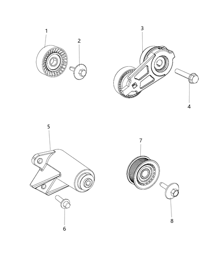 2016 Jeep Grand Cherokee Pulley & Related Parts Diagram 2