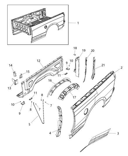 2013 Ram 1500 Pick-Up Box Diagram