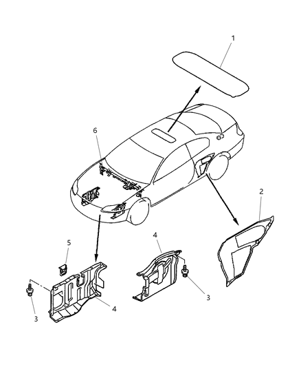 2001 Chrysler Sebring Coupe Front Panels Diagram