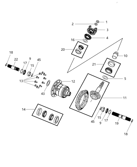 2008 Dodge Viper DIFFERNTL-Differential Diagram for 5038236AB