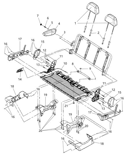 2005 Dodge Caravan Shield-Seat Diagram for 1CF691J3AA