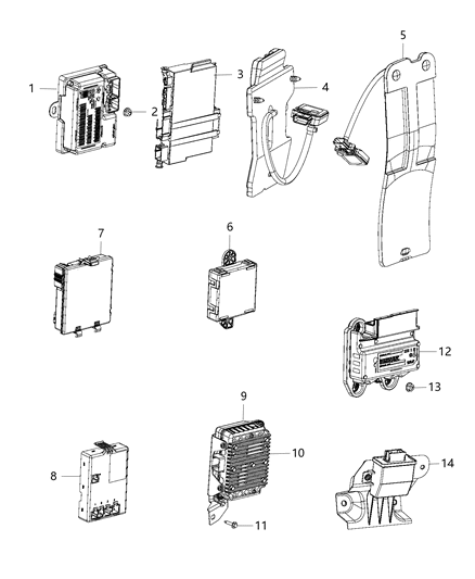 2015 Jeep Cherokee Module-HEADLAMP LEVELING Diagram for 68226793AA