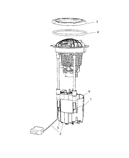 2008 Jeep Liberty Modul Pkg-Fuel Pump/Level Unit Diagram for 68004095AA