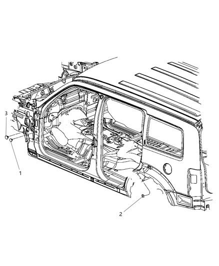 2010 Dodge Nitro Body Plugs & Exhauster Diagram