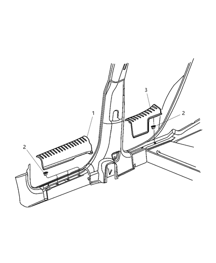 2002 Chrysler PT Cruiser Plate-SCUFF Diagram for RJ45WL8AD