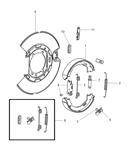 2008 Chrysler 300 Park Brake Assembly, Rear Disc Diagram