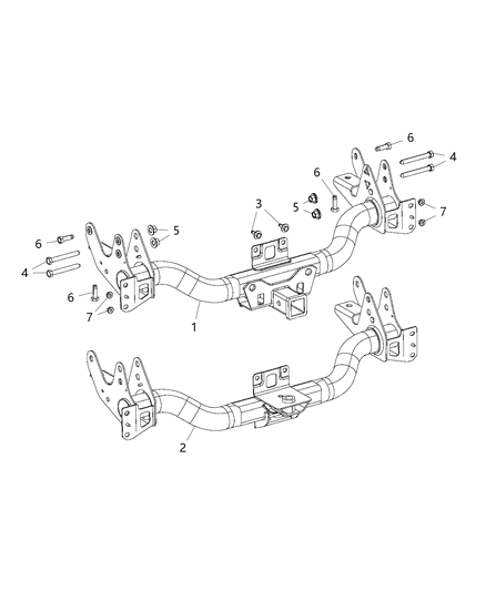 2019 Ram 1500 Tow Hooks & Hitch, Rear Diagram