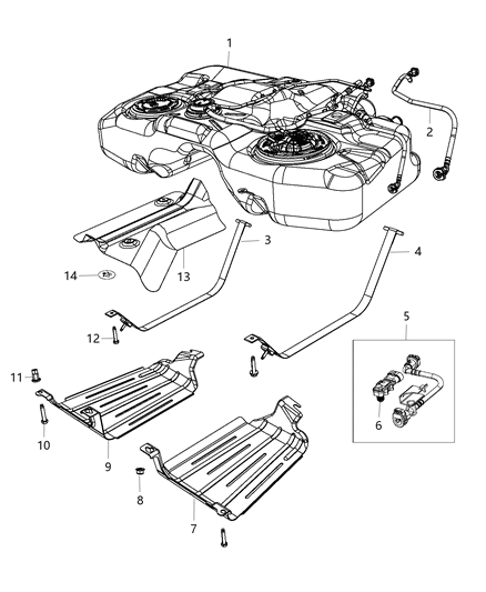 2015 Jeep Patriot Strap-Fuel Tank Diagram for 5105549AC