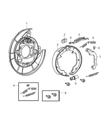 2012 Chrysler 200 Park Brake Assembly, Rear Disc Diagram