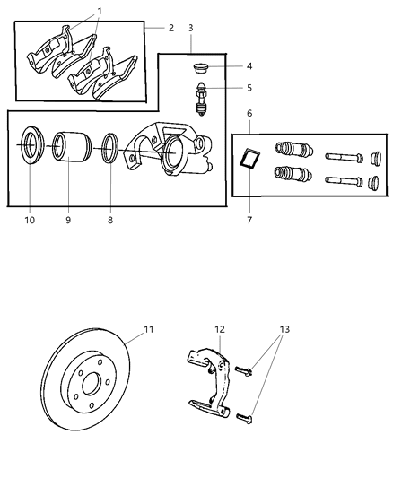 1999 Jeep Grand Cherokee Rear Disc Brake Caliper Diagram