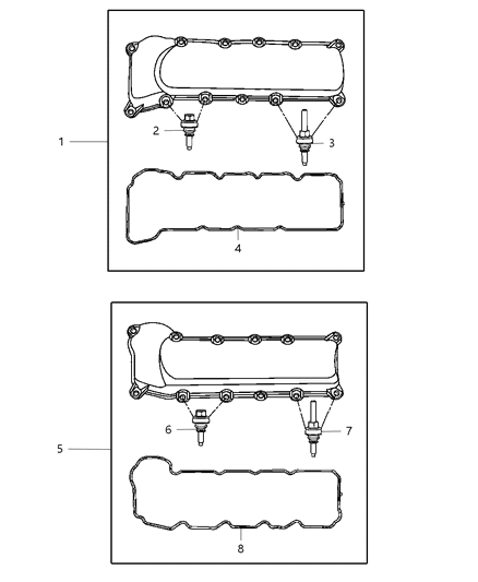 2007 Dodge Durango Cylinder Head And Cover And Mounting Diagram 3