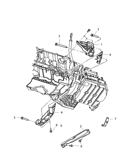 2004 Chrysler PT Cruiser Engine Mount - Struts & Collars Diagram