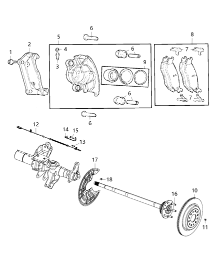 2020 Ram 1500 New Style Brakes, Rear, Disc Diagram