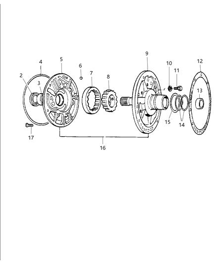 1998 Dodge Durango Oil Pump With Reaction Shaft Diagram 2