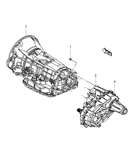 2008 Chrysler Aspen Transfer Case Mounting & Venting Diagram 1