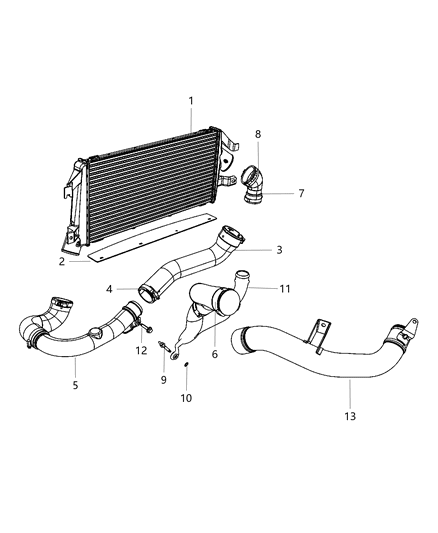2011 Jeep Patriot Charge Air Cooler And Related Parts Diagram