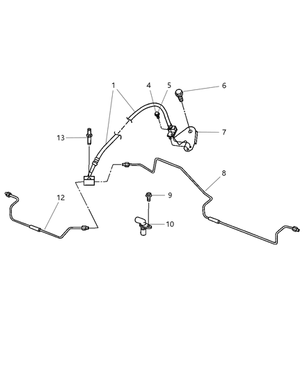 2003 Jeep Liberty Brake Lines, Rear Diagram