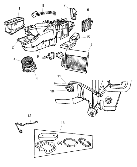 2001 Chrysler PT Cruiser Air Conditioning & Heater Unit Diagram 2