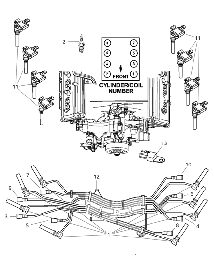 2005 Dodge Durango CABLE/IGNITION-Ignition Diagram for 56028379AC