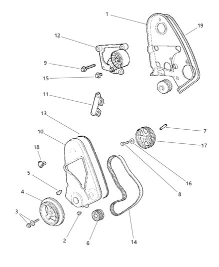 1998 Dodge Stratus Timing Belt & Cover Diagram 1