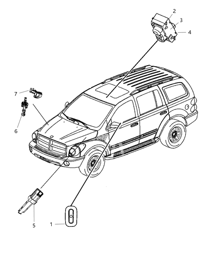 2009 Chrysler Aspen Plate-Striker Diagram for 5026946AA